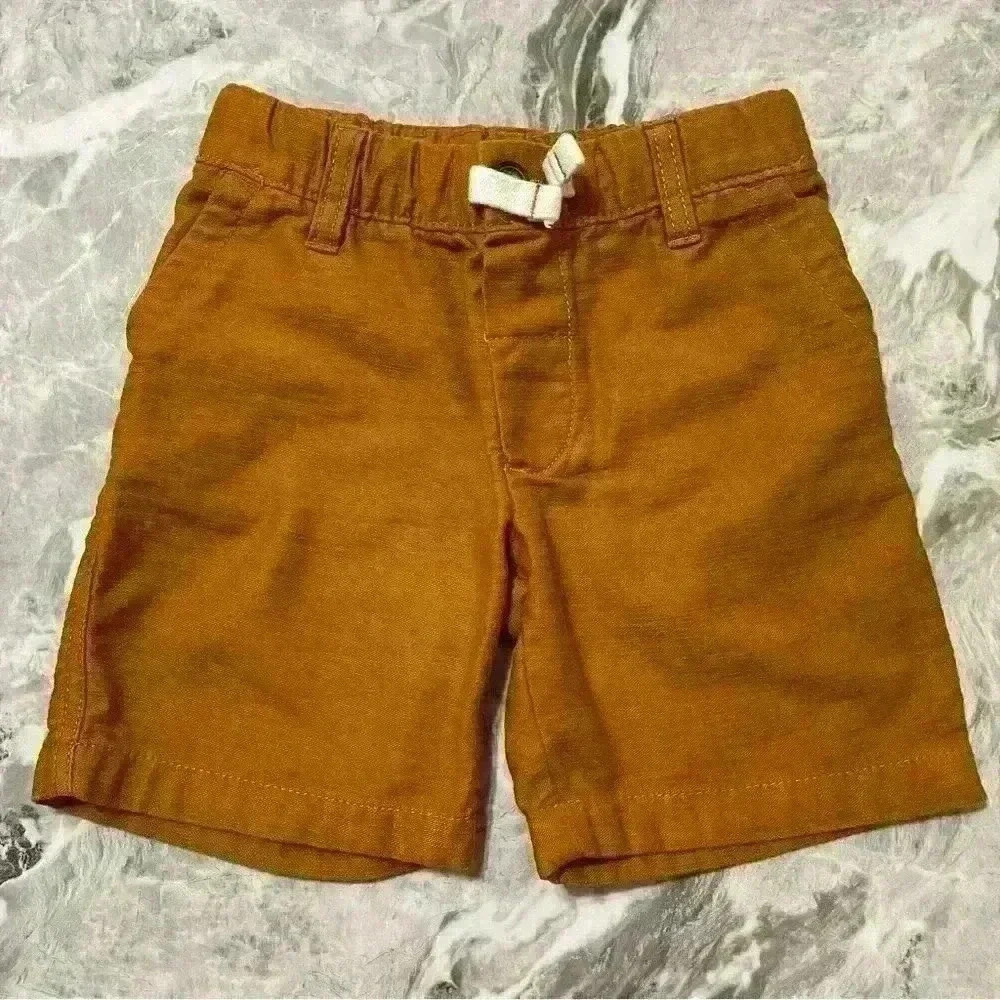 Carter's Kid Boy's Cotton Waistband Khaki Pull On Shorts Beige Size 4 - Picture 1 of 7